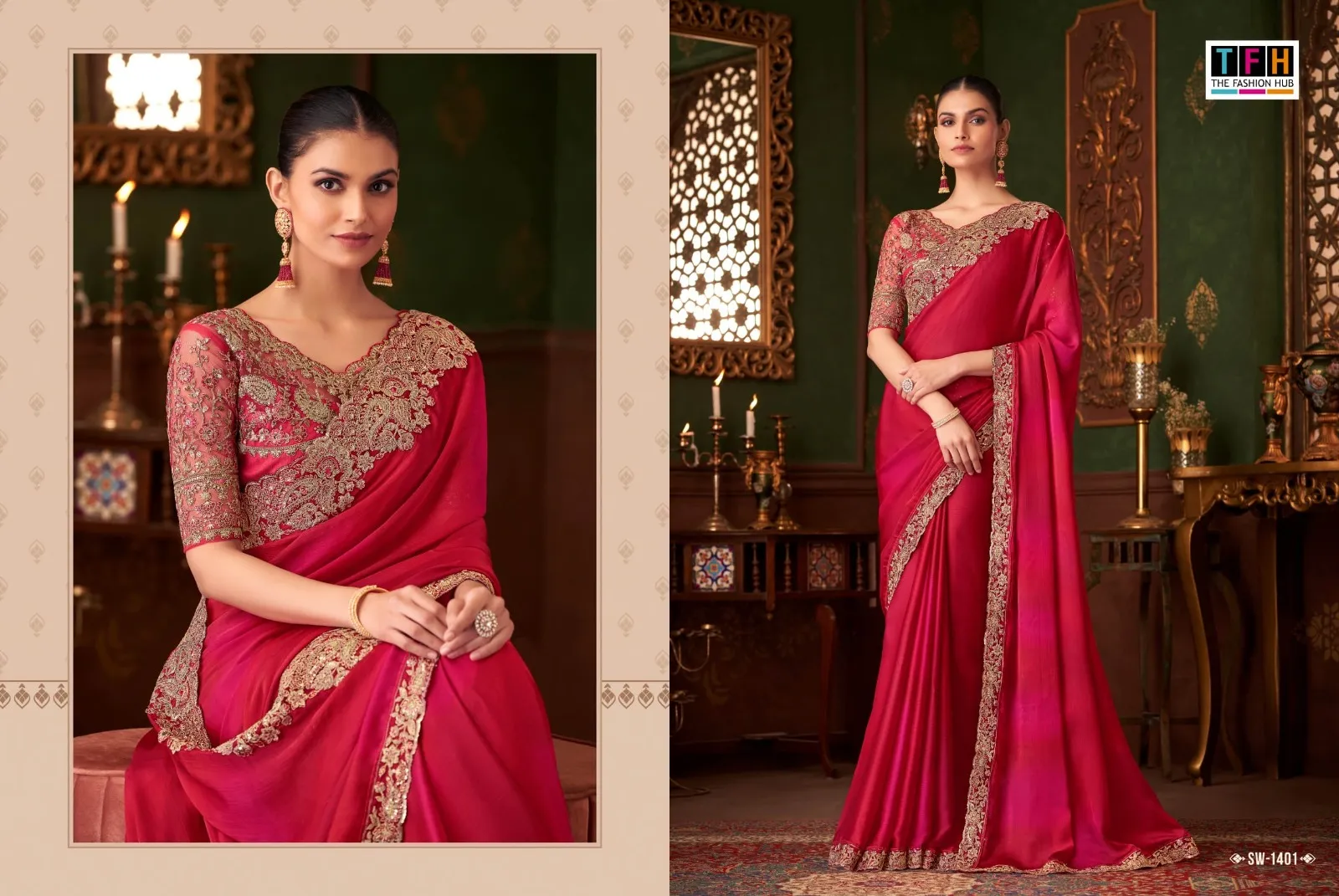 Imported Fancy Fabrics Ethnic Sarees Bollywood Style Boutique Saree