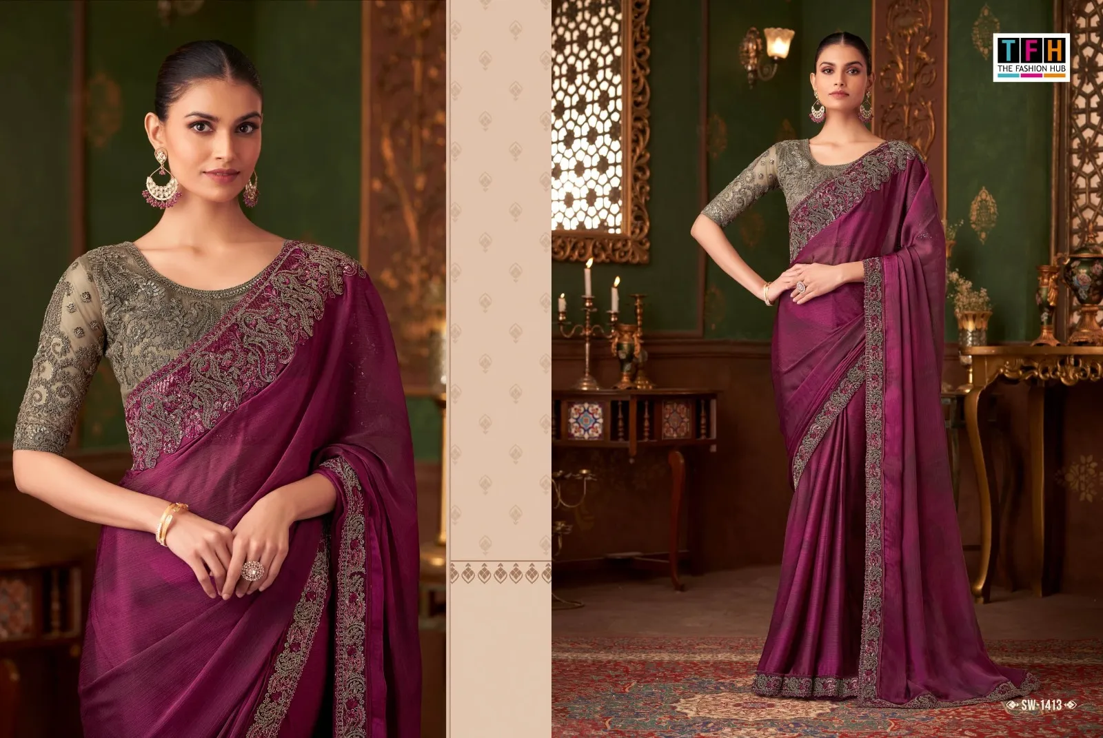 Imported Fancy Fabrics Ethnic Sarees Bollywood Style Boutique Saree