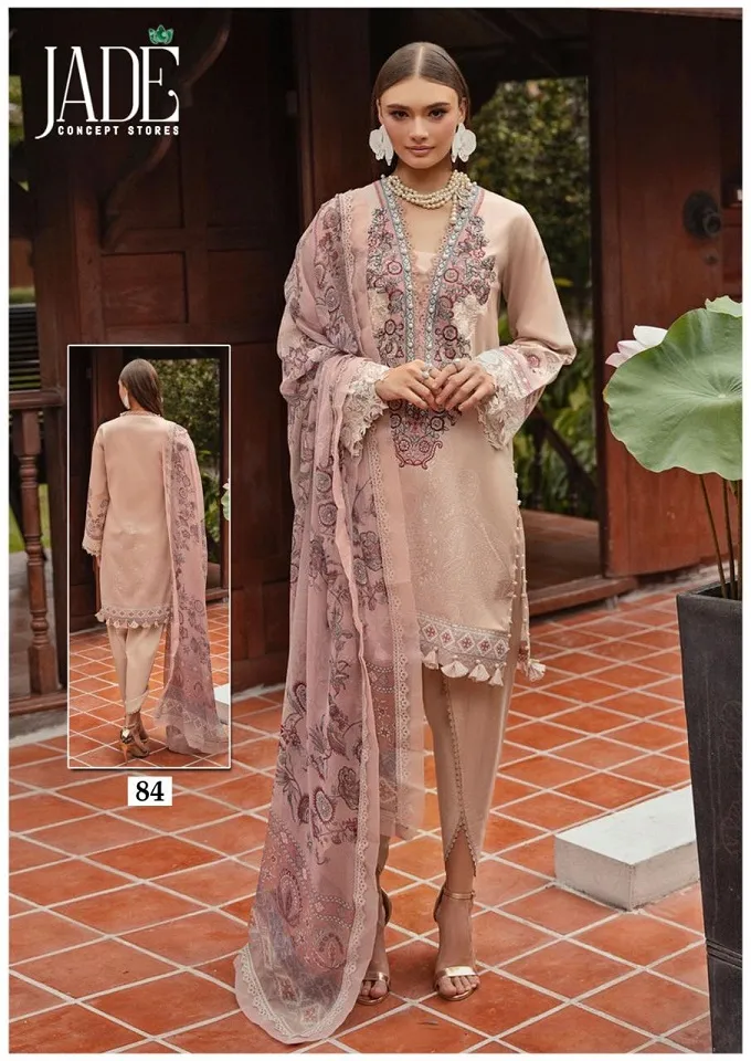 Lawn Cotton Printed Pakistani Straight Salwar Suit Summer Wear Jade Chevron Vol 9
