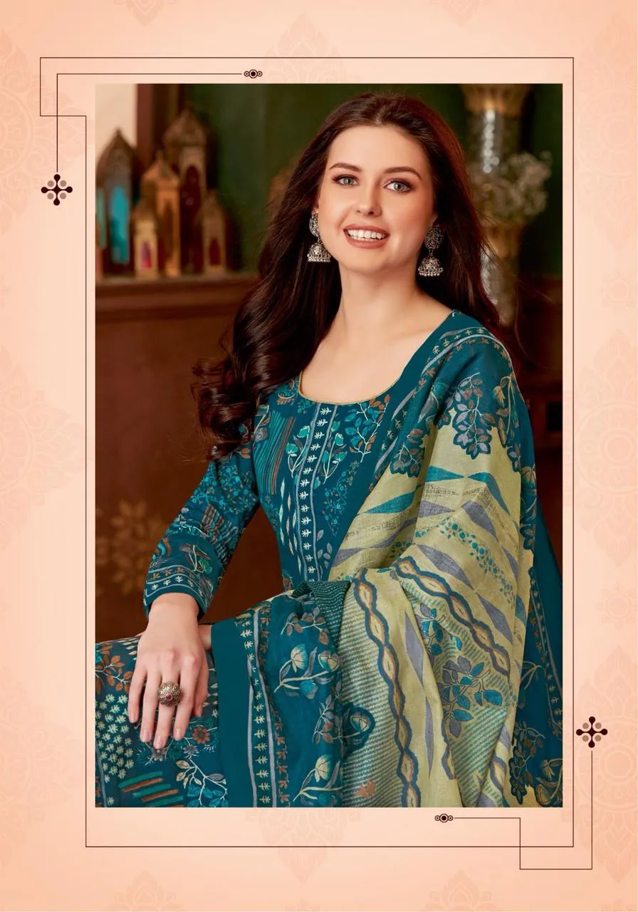 Floral Printed Unstitched Straight Salwar Suit Kala Nakshatra Vol 03