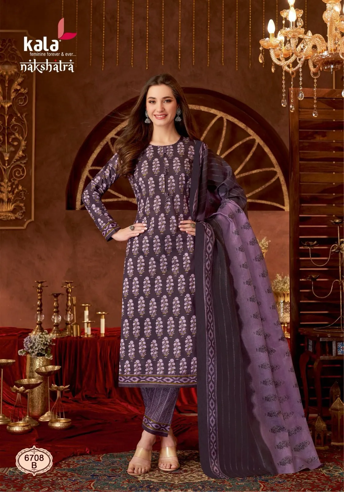 Floral Printed Unstitched Straight Salwar Suit Kala Nakshatra Vol 03