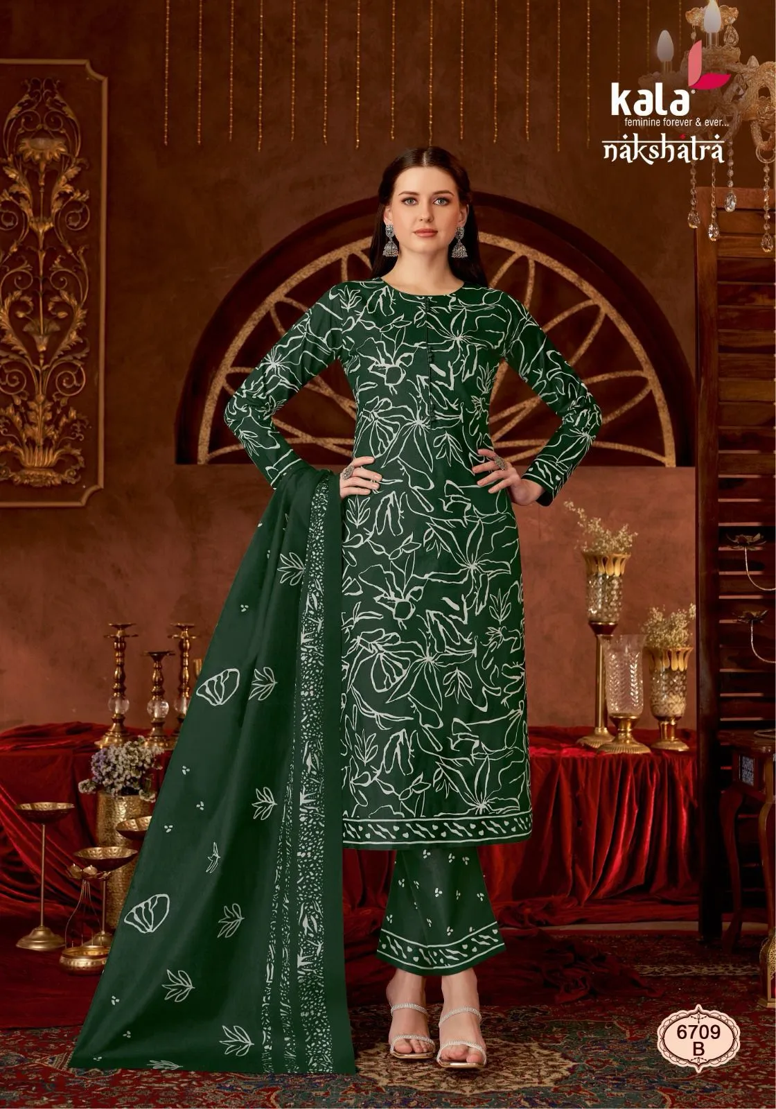 Floral Printed Unstitched Straight Salwar Suit Kala Nakshatra Vol 03