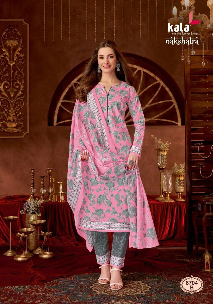 Floral Printed Unstitched Straight Salwar Suit Kala Nakshatra Vol 03