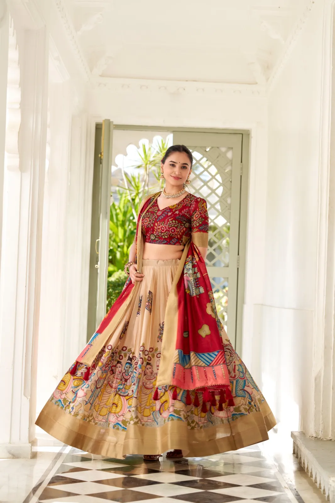 Kalamkari Printed Designer Trending Ethnic Lehenga Choli