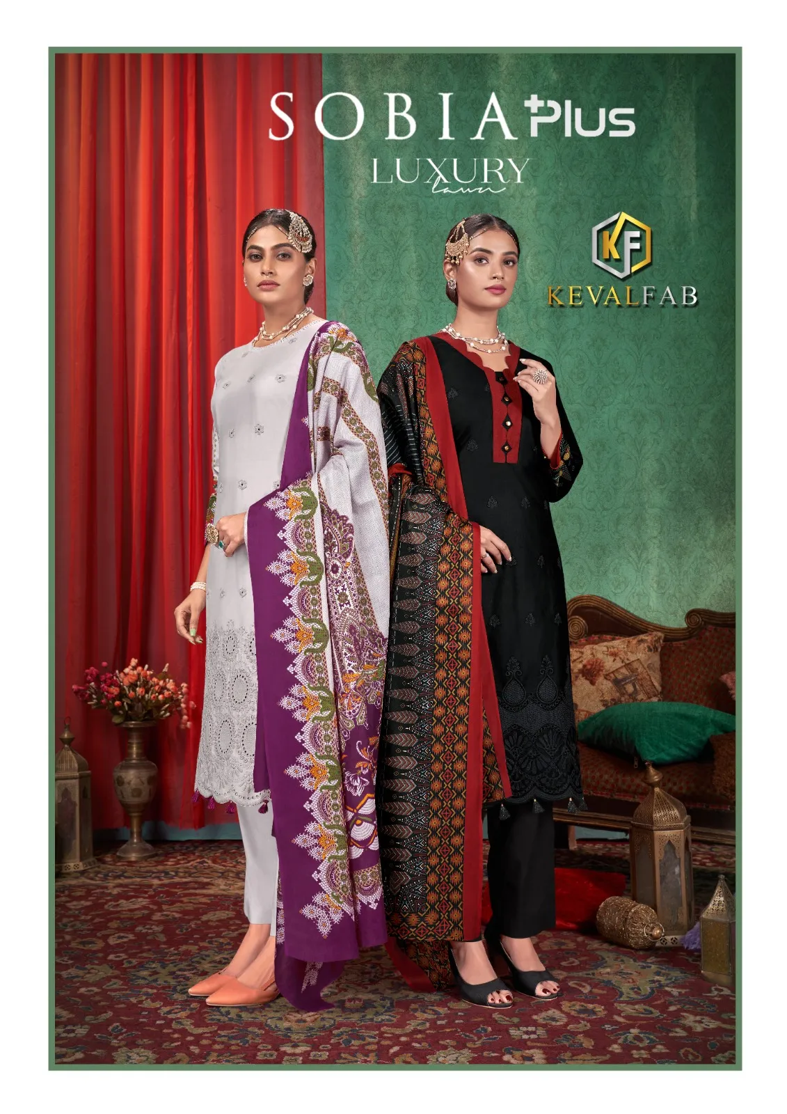 KevalFab Sobia Plus Heavy Cotton Pakistani Style Printed Unstitched Cotton Salwar Suit
