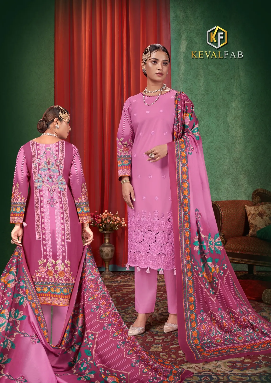 KevalFab Sobia Plus Heavy Cotton Pakistani Style Printed Unstitched Cotton Salwar Suit
