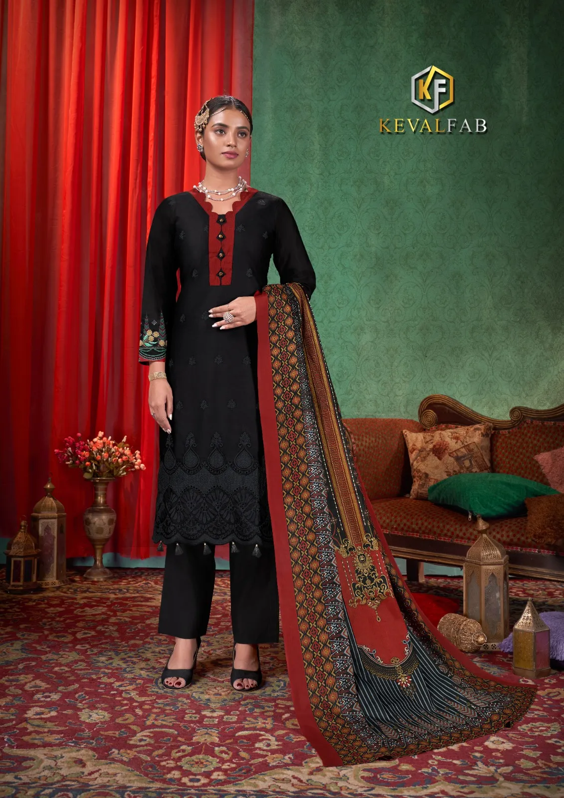 KevalFab Sobia Plus Heavy Cotton Pakistani Style Printed Unstitched Cotton Salwar Suit