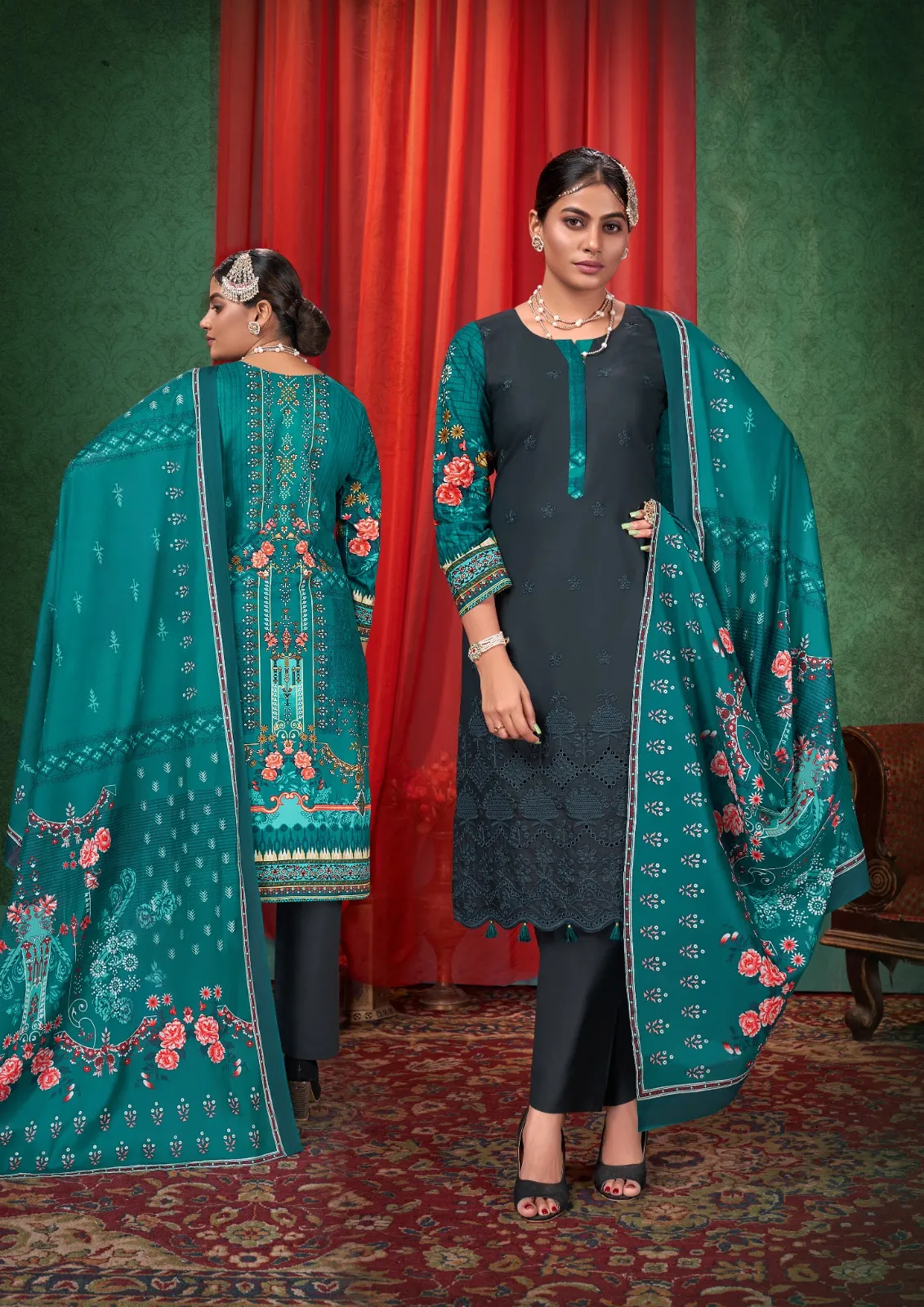 KevalFab Sobia Plus Heavy Cotton Pakistani Style Printed Unstitched Cotton Salwar Suit