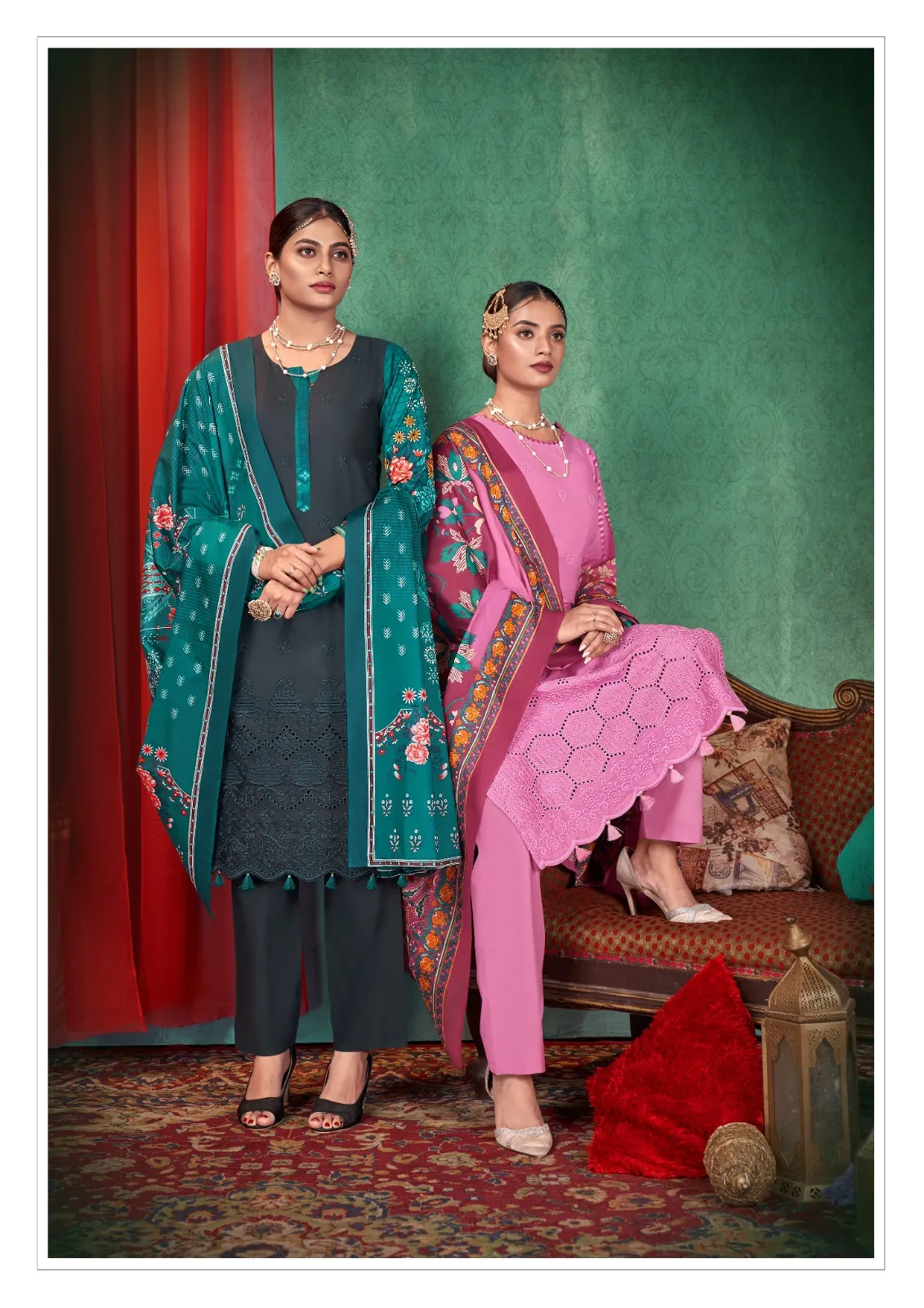 KevalFab Sobia Plus Heavy Cotton Pakistani Style Printed Unstitched Cotton Salwar Suit