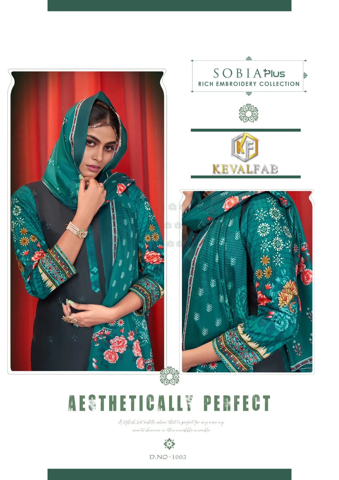 KevalFab Sobia Plus Heavy Cotton Pakistani Style Printed Unstitched Cotton Salwar Suit