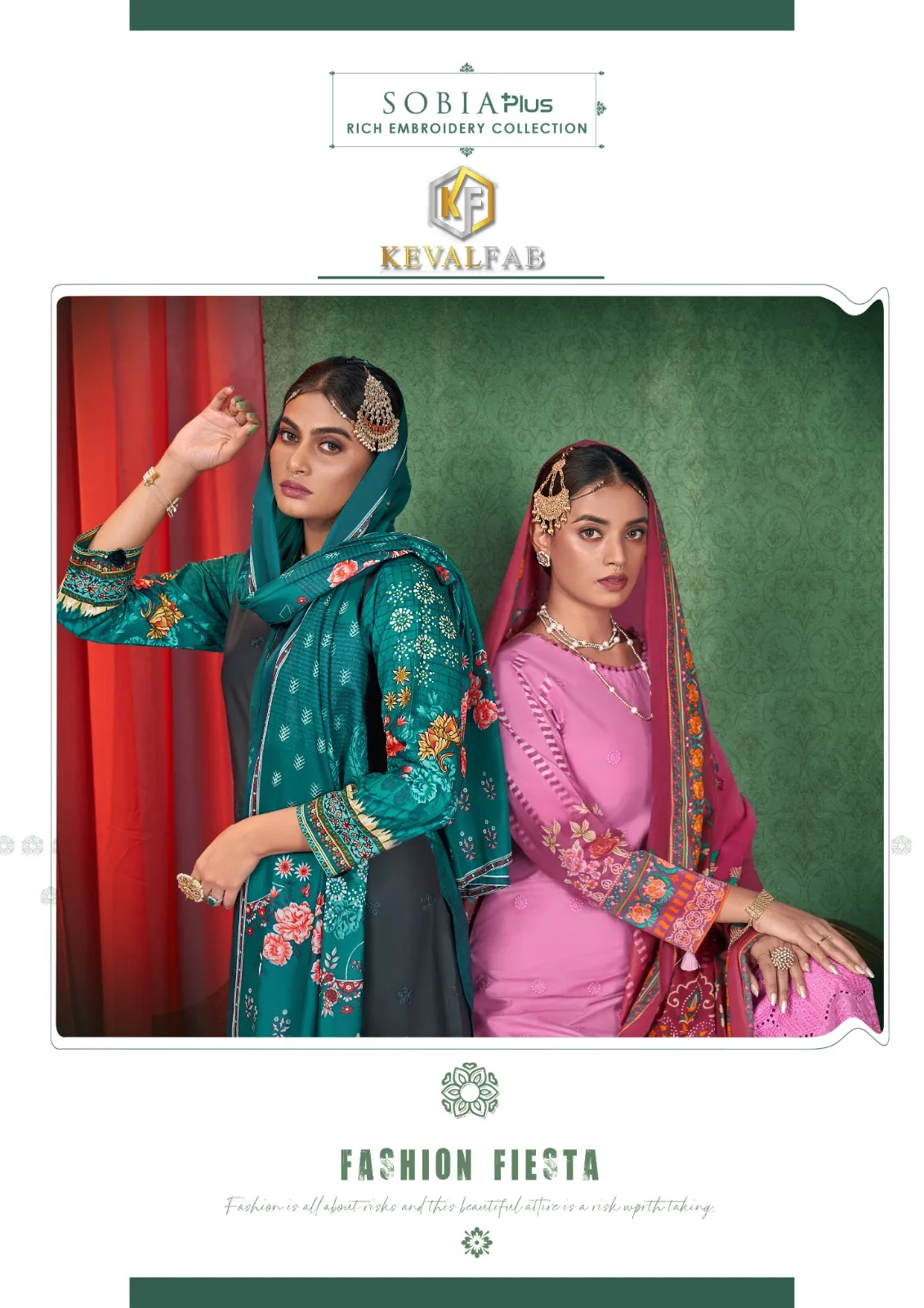 KevalFab Sobia Plus Heavy Cotton Pakistani Style Printed Unstitched Cotton Salwar Suit