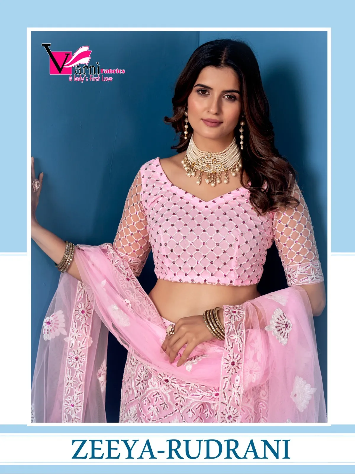 Light Color Designer Heavy Sequins Embroidered Party Lehenga Choli Ethnic Zeeya Rudrani