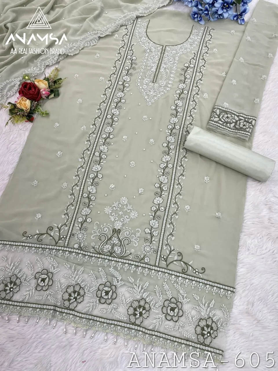 Light Shade Paksitani Style Salwar Suit Wholesale Supplier Anamsa Brand