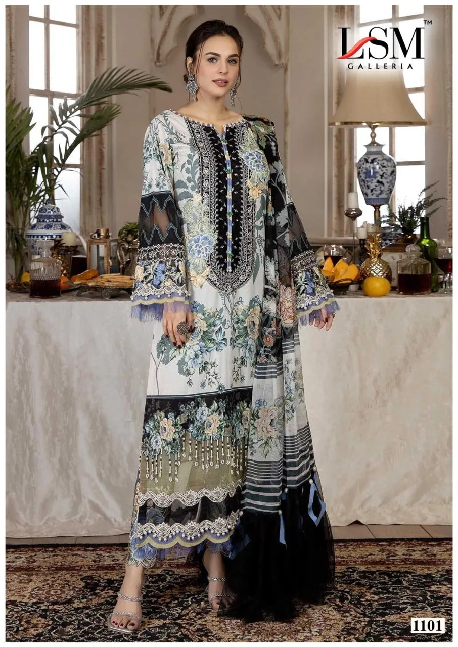LSM Galleria Parian Dream Heavy Luxury Lawn Collection Vol. 11 Designer Pakistani Printer Cotton Suit