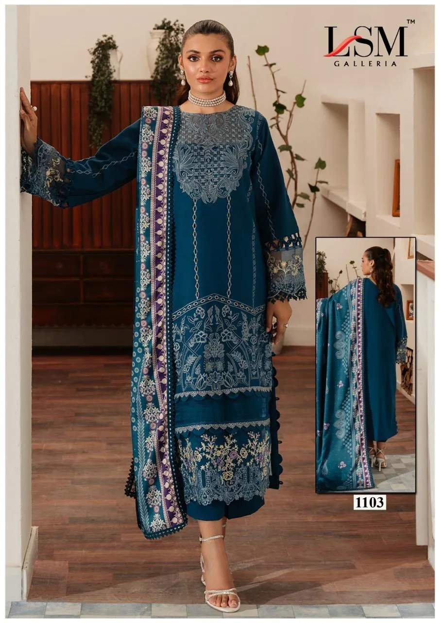 LSM Galleria Parian Dream Heavy Luxury Lawn Collection Vol. 11 Designer Pakistani Printer Cotton Suit
