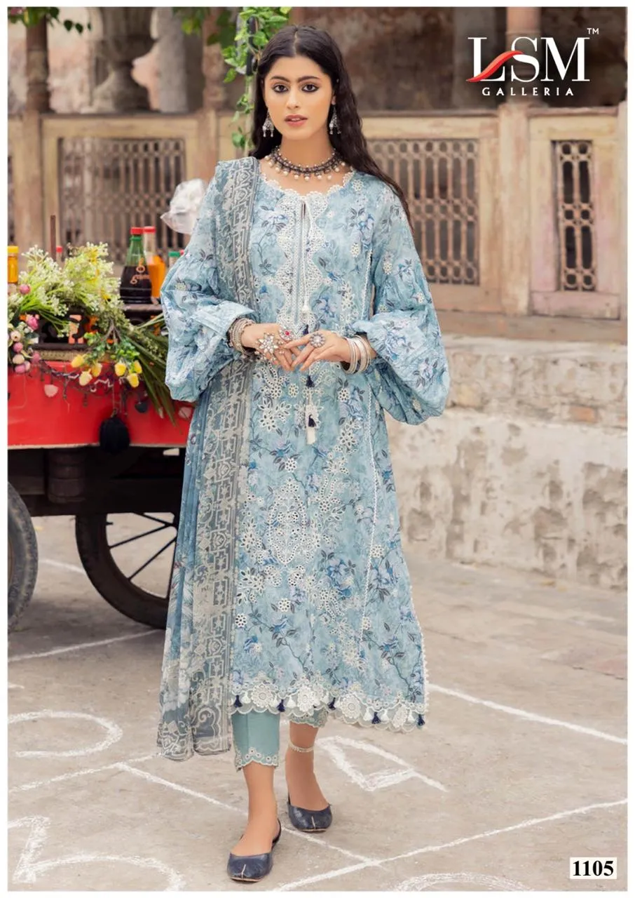 LSM Galleria Parian Dream Heavy Luxury Lawn Collection Vol. 11 Designer Pakistani Printer Cotton Suit