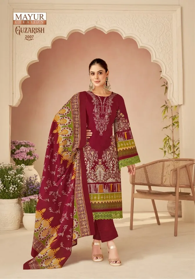 Pakistani Print Daily Wear Cotton Straight Salwar Suit Mayur Guzarish Vol 2 Ethnic Suits