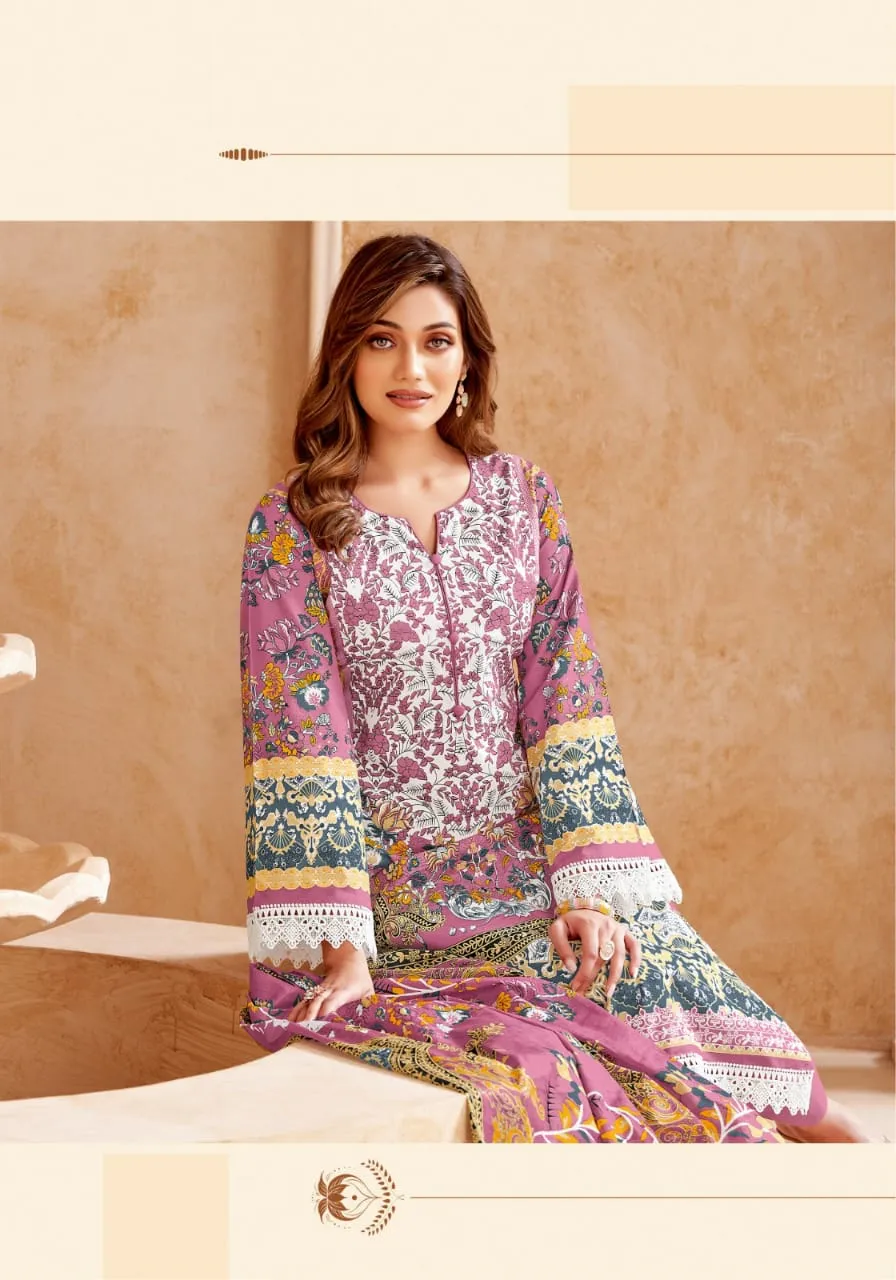 Unstitched Printed Cotton Straight Salwar Suit Summer Wear Ethnic Suits Mayur Nigar Vol 6