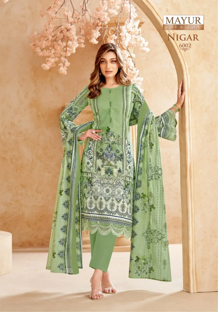 Unstitched Printed Cotton Straight Salwar Suit Summer Wear Ethnic Suits Mayur Nigar Vol 6