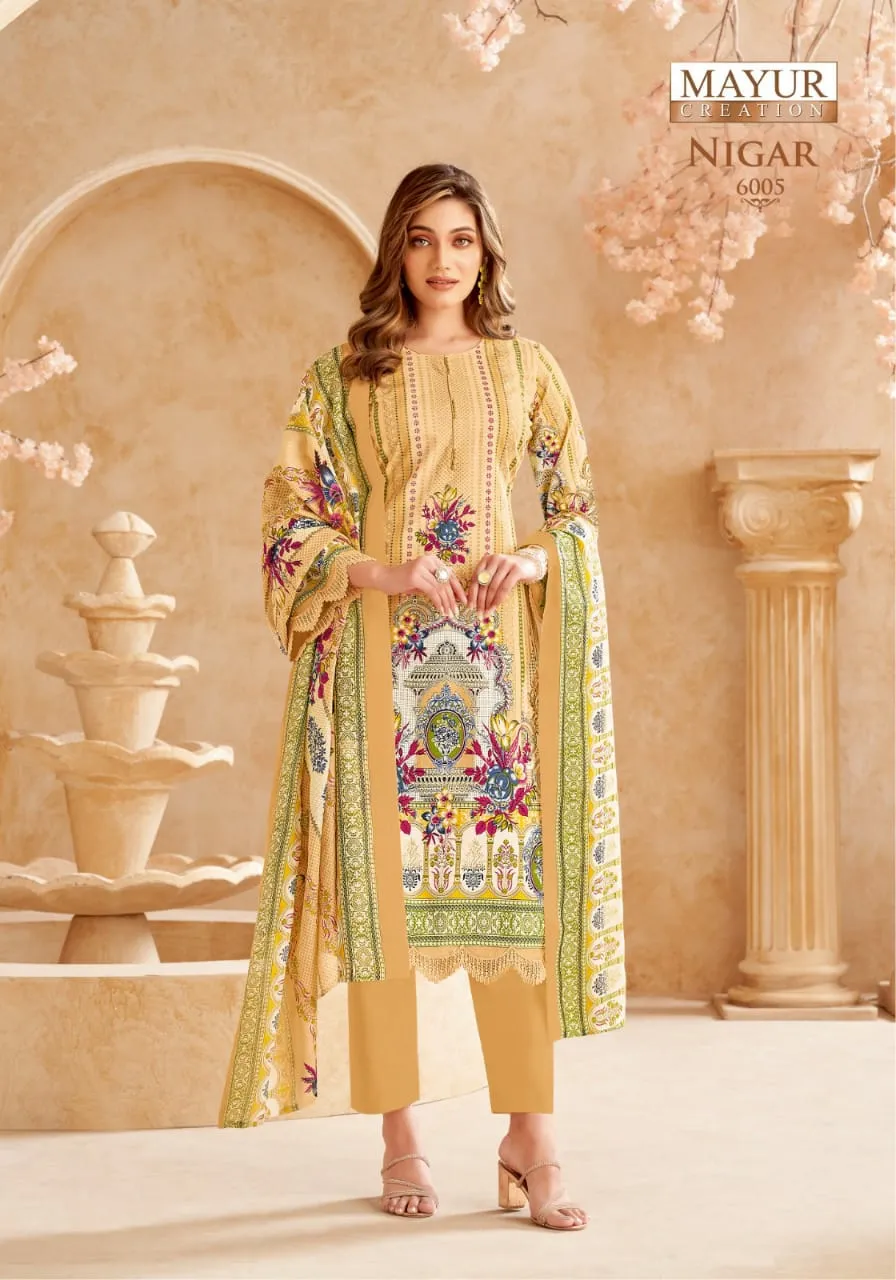 Unstitched Printed Cotton Straight Salwar Suit Summer Wear Ethnic Suits Mayur Nigar Vol 6
