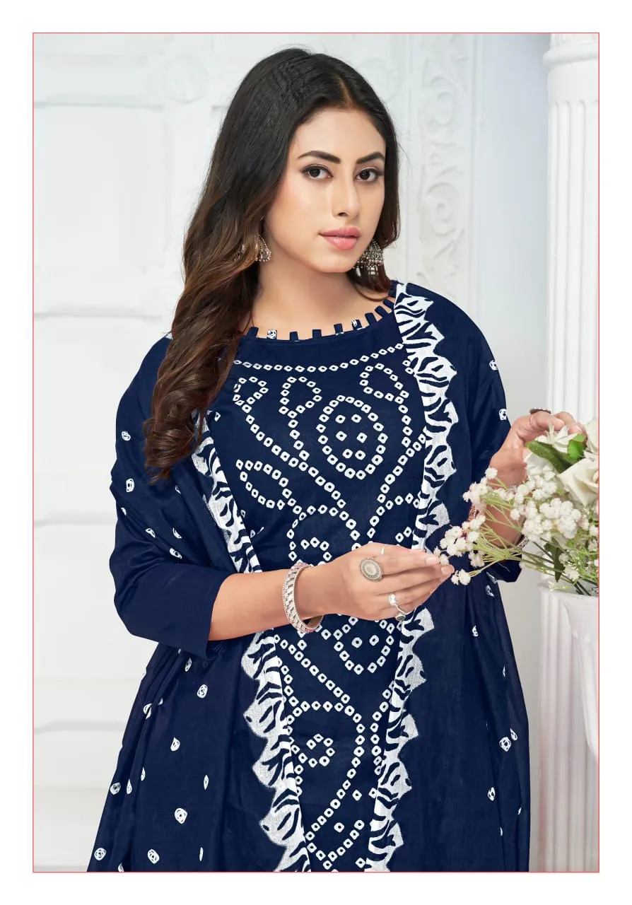 Bandhni Printed Cotton Summer Wear Ethnic Salwar Suit Mayur Pehnava Vol 03