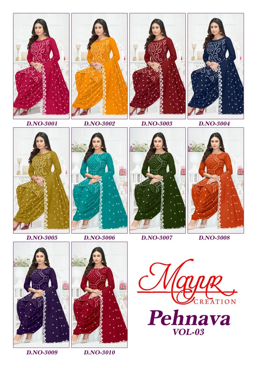 Bandhni Printed Cotton Summer Wear Ethnic Salwar Suit Mayur Pehnava Vol 03