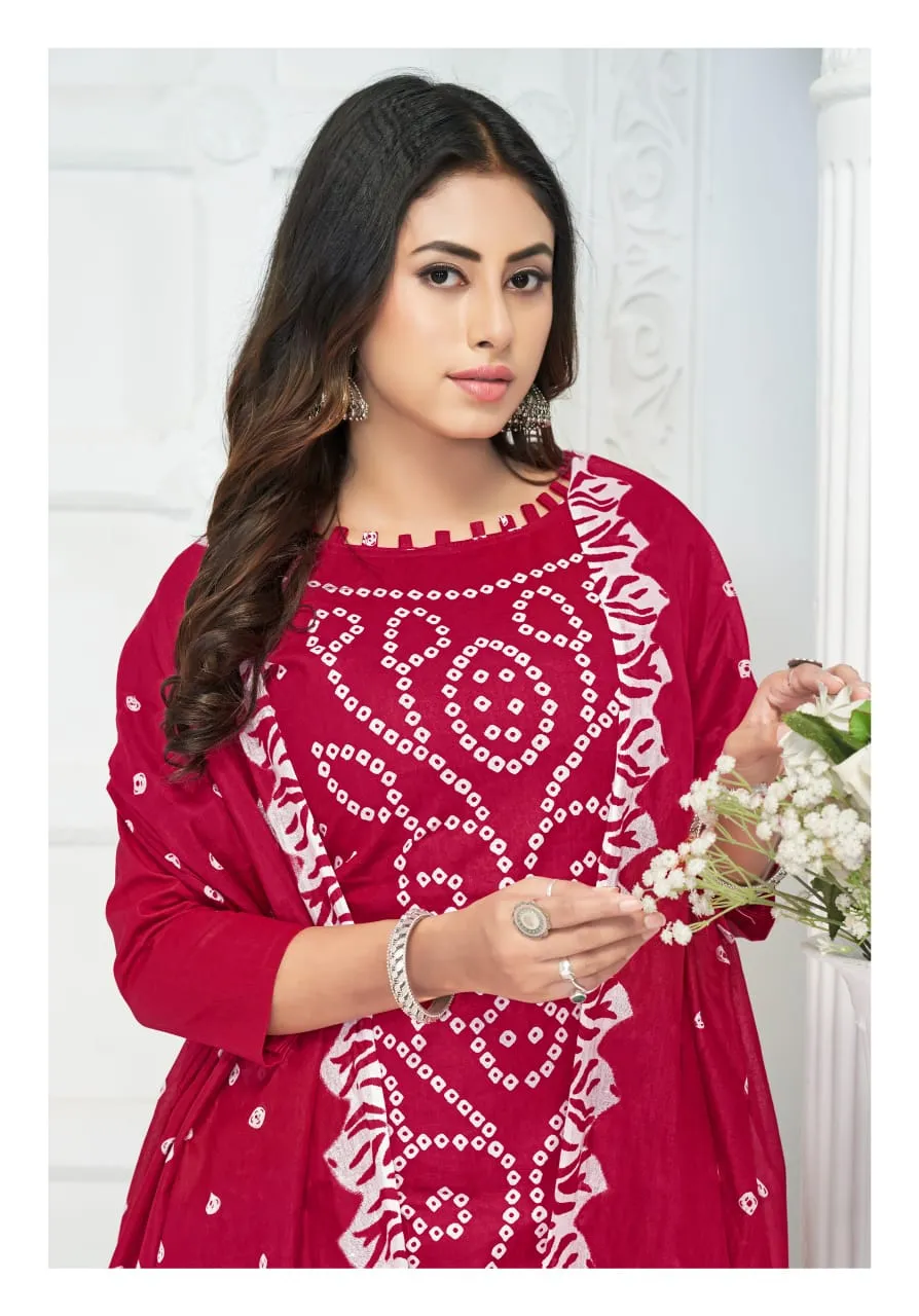Bandhni Printed Cotton Summer Wear Ethnic Salwar Suit Mayur Pehnava Vol 03