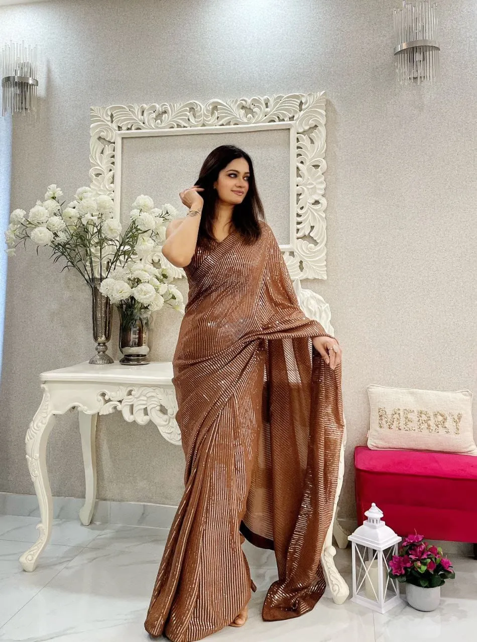 Most Beautiful Sequins Saree Collection Ethnic Indian Saree