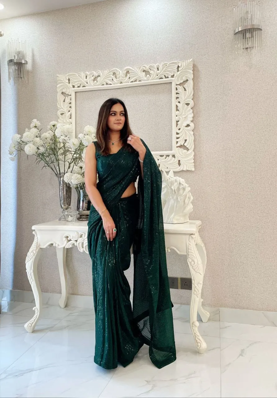 Most Beautiful Sequins Saree Collection Ethnic Indian Saree