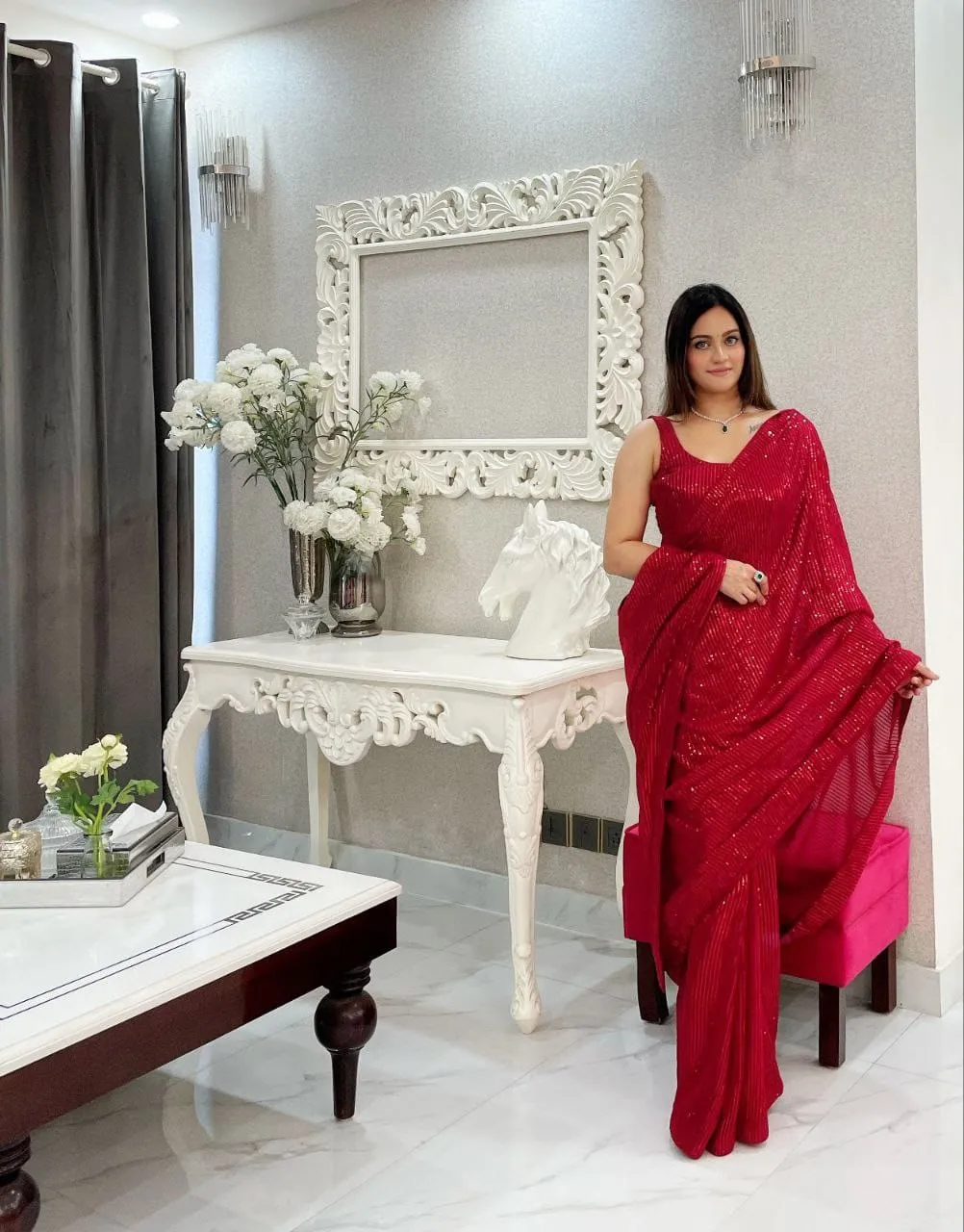 Most Beautiful Sequins Saree Collection Ethnic Indian Saree