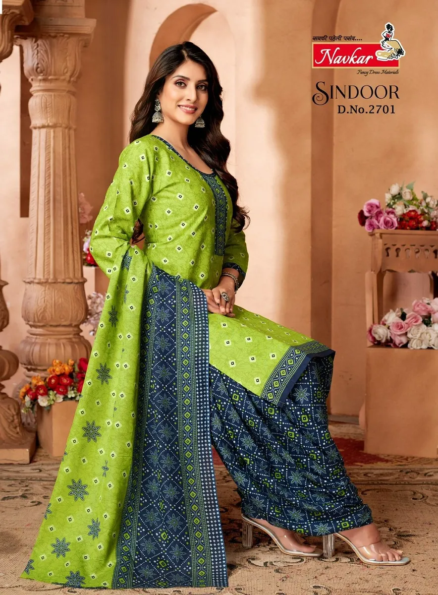 Navkar Sindoor Vol 27 indo Cotton Printed Stitched Straight Salwar Suit Daily Wear Ethnic Suit