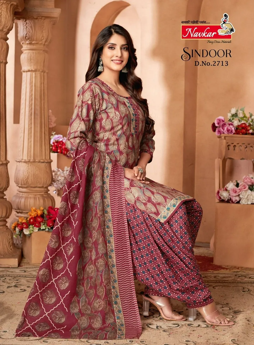 Navkar Sindoor Vol 27 indo Cotton Printed Stitched Straight Salwar Suit Daily Wear Ethnic Suit