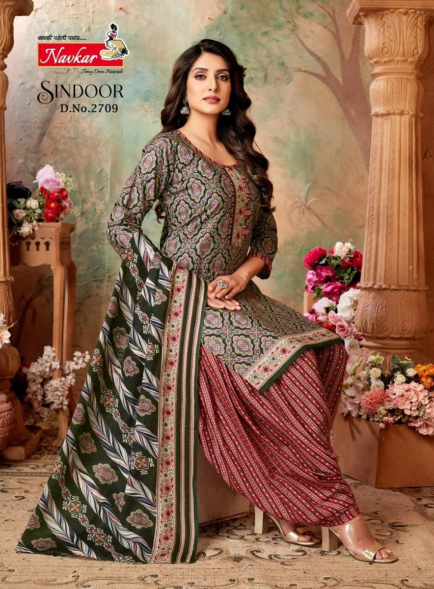 Navkar Sindoor Vol 27 indo Cotton Printed Stitched Straight Salwar Suit Daily Wear Ethnic Suit