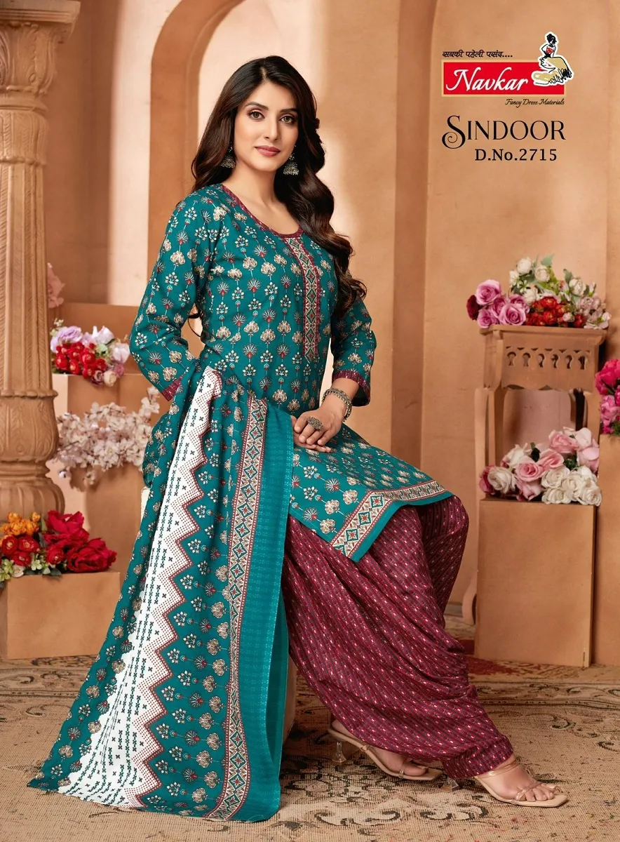 Navkar Sindoor Vol 27 indo Cotton Printed Stitched Straight Salwar Suit Daily Wear Ethnic Suit