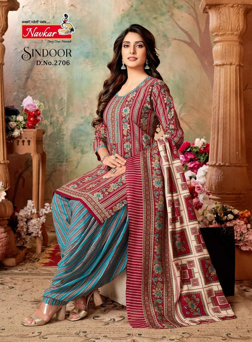 Navkar Sindoor Vol 27 indo Cotton Printed Stitched Straight Salwar Suit Daily Wear Ethnic Suit