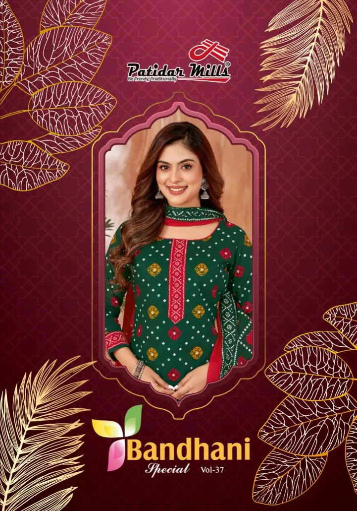 Bandhni Printed Unstitched Cotton Salwar Suit Patidar Bandhani Special Vol 37