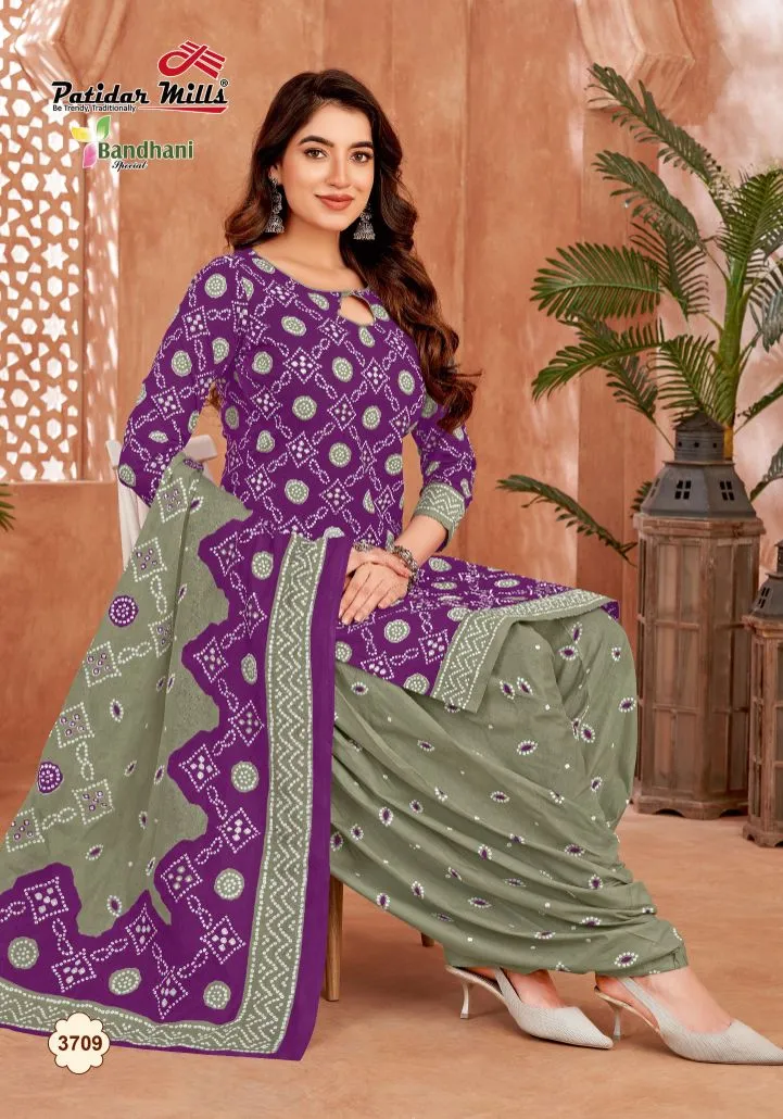Bandhni Printed Unstitched Cotton Salwar Suit Patidar Bandhani Special Vol 37