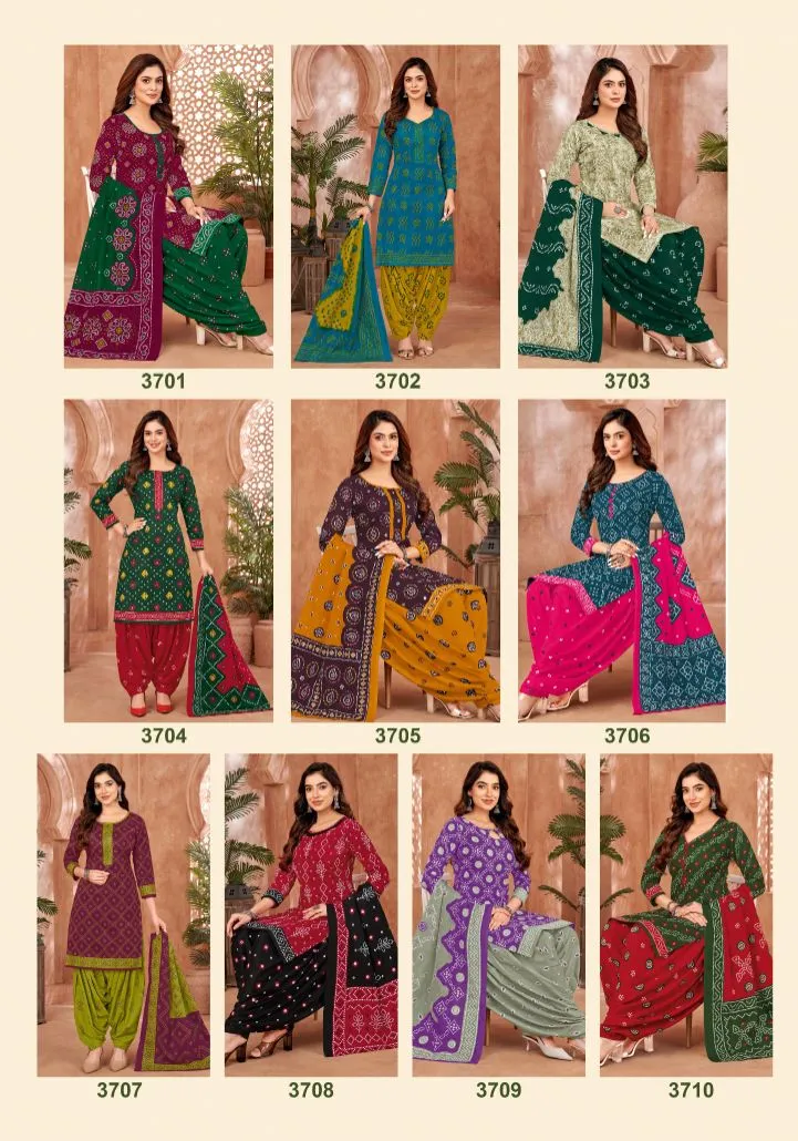 Bandhni Printed Unstitched Cotton Salwar Suit Patidar Bandhani Special Vol 37