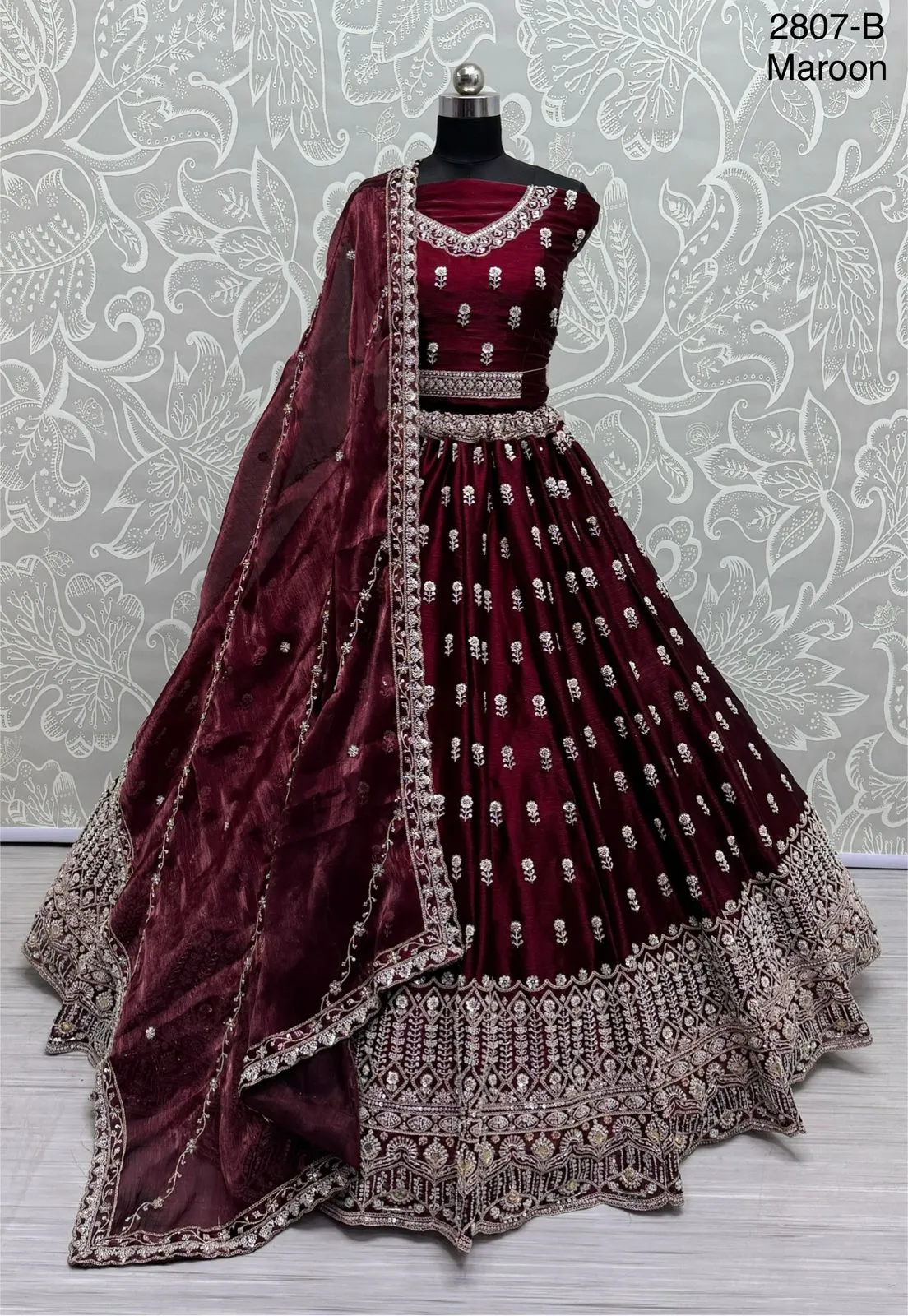 Phenomenal Look Motif Handwork Designer Party Wear Lehenga Choli