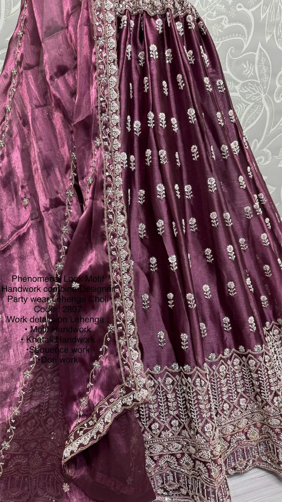Phenomenal Look Motif Handwork Designer Party Wear Lehenga Choli