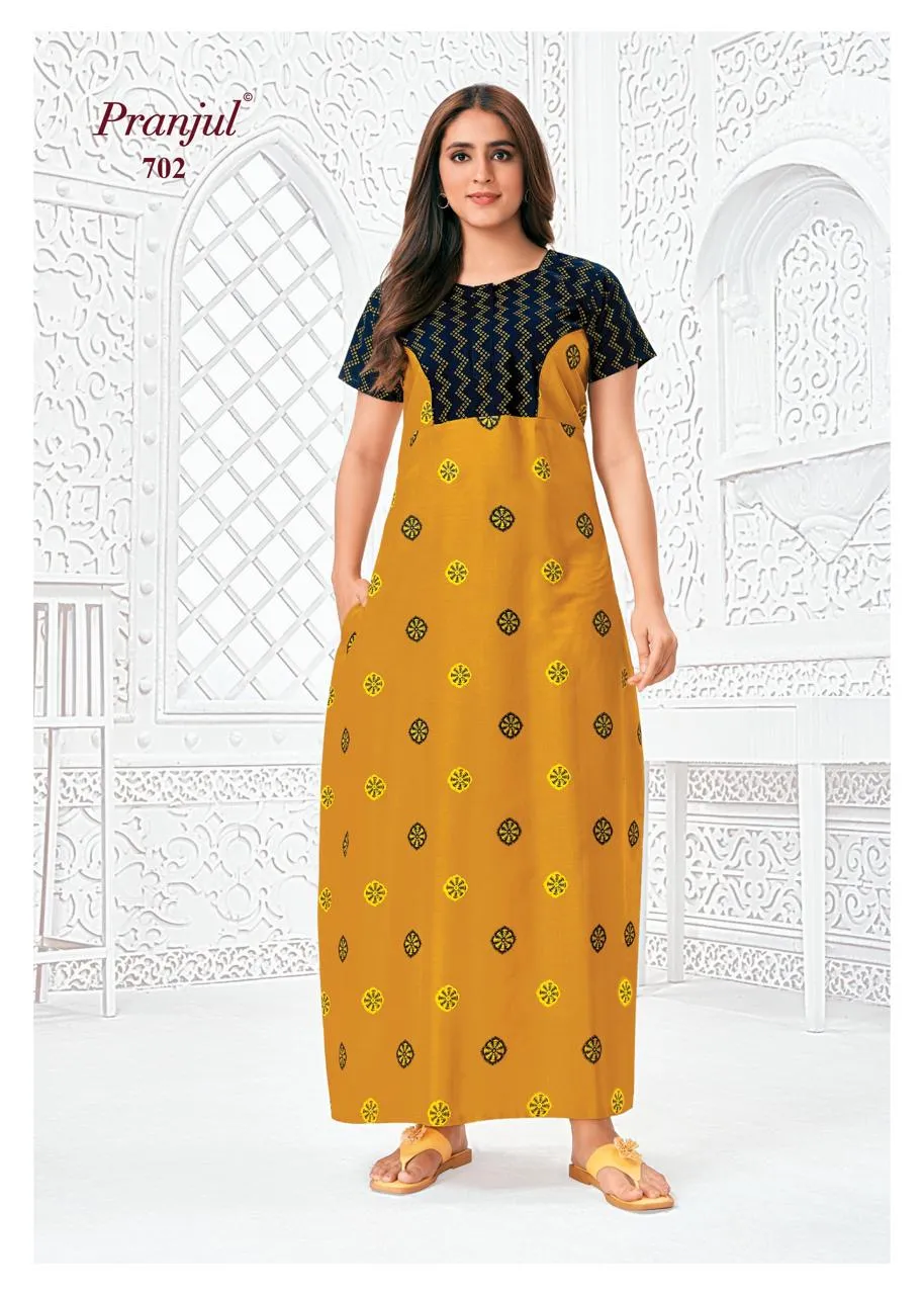 Big Size Cotton Printed Nighties Pranjul Pragati Vol 7