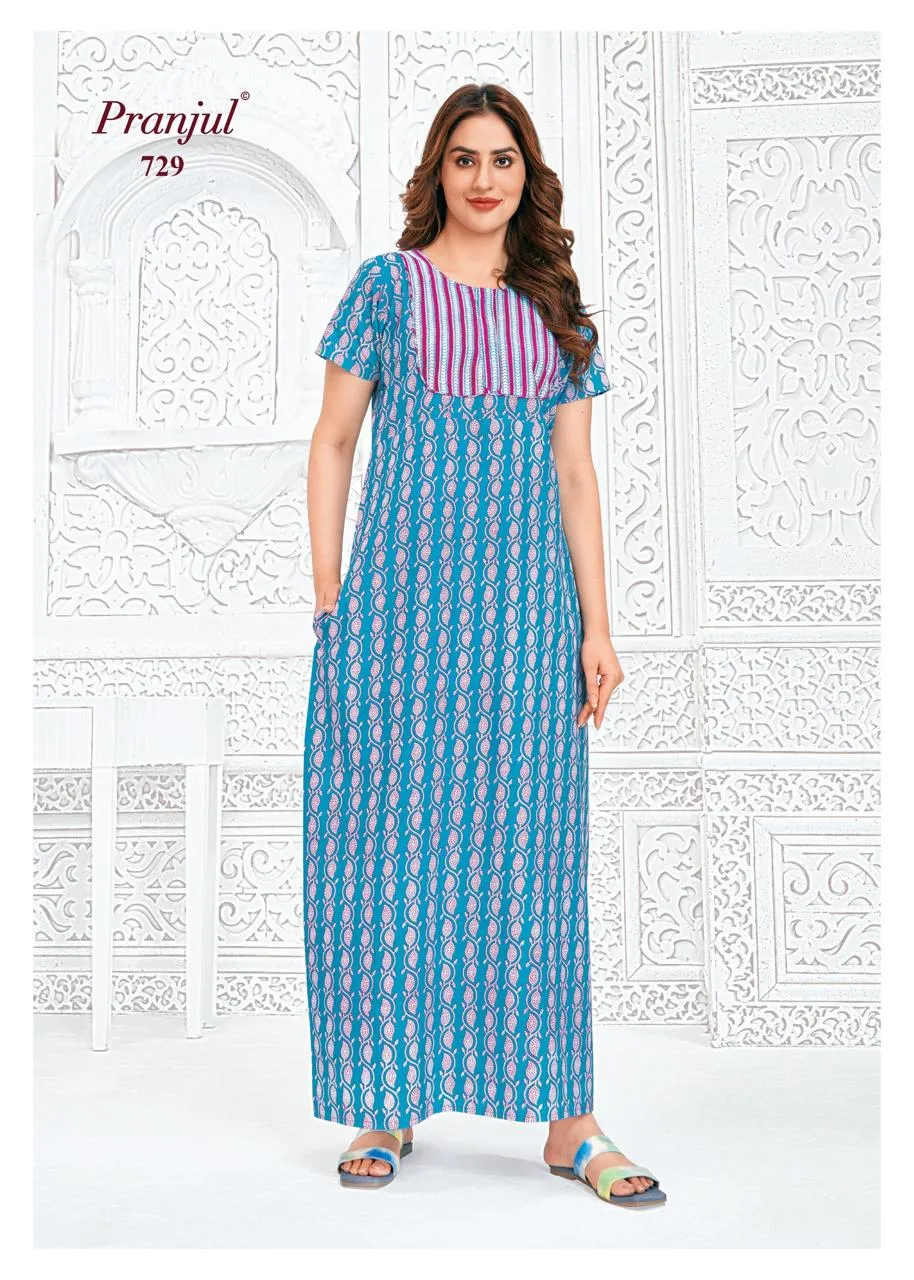 Big Size Cotton Printed Nighties Pranjul Pragati Vol 7
