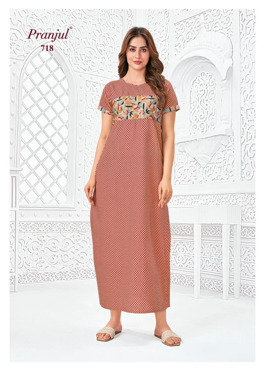 Big Size Cotton Printed Nighties Pranjul Pragati Vol 7