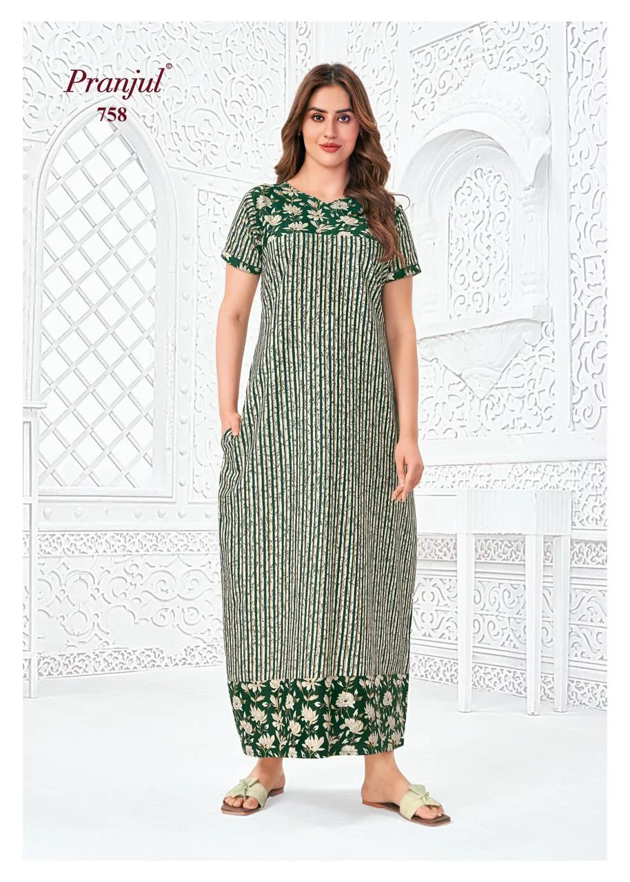 Big Size Cotton Printed Nighties Pranjul Pragati Vol 7
