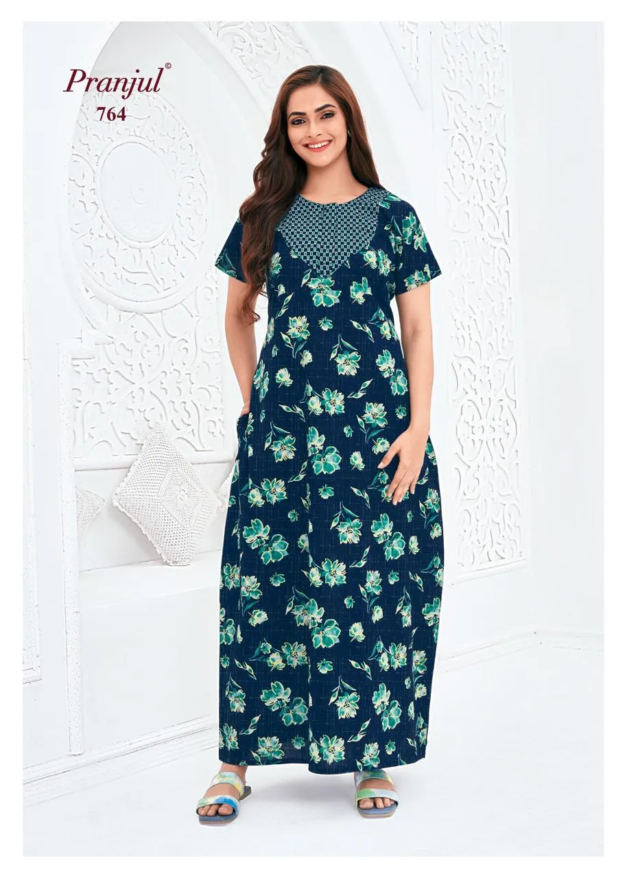 Big Size Cotton Printed Nighties Pranjul Pragati Vol 7