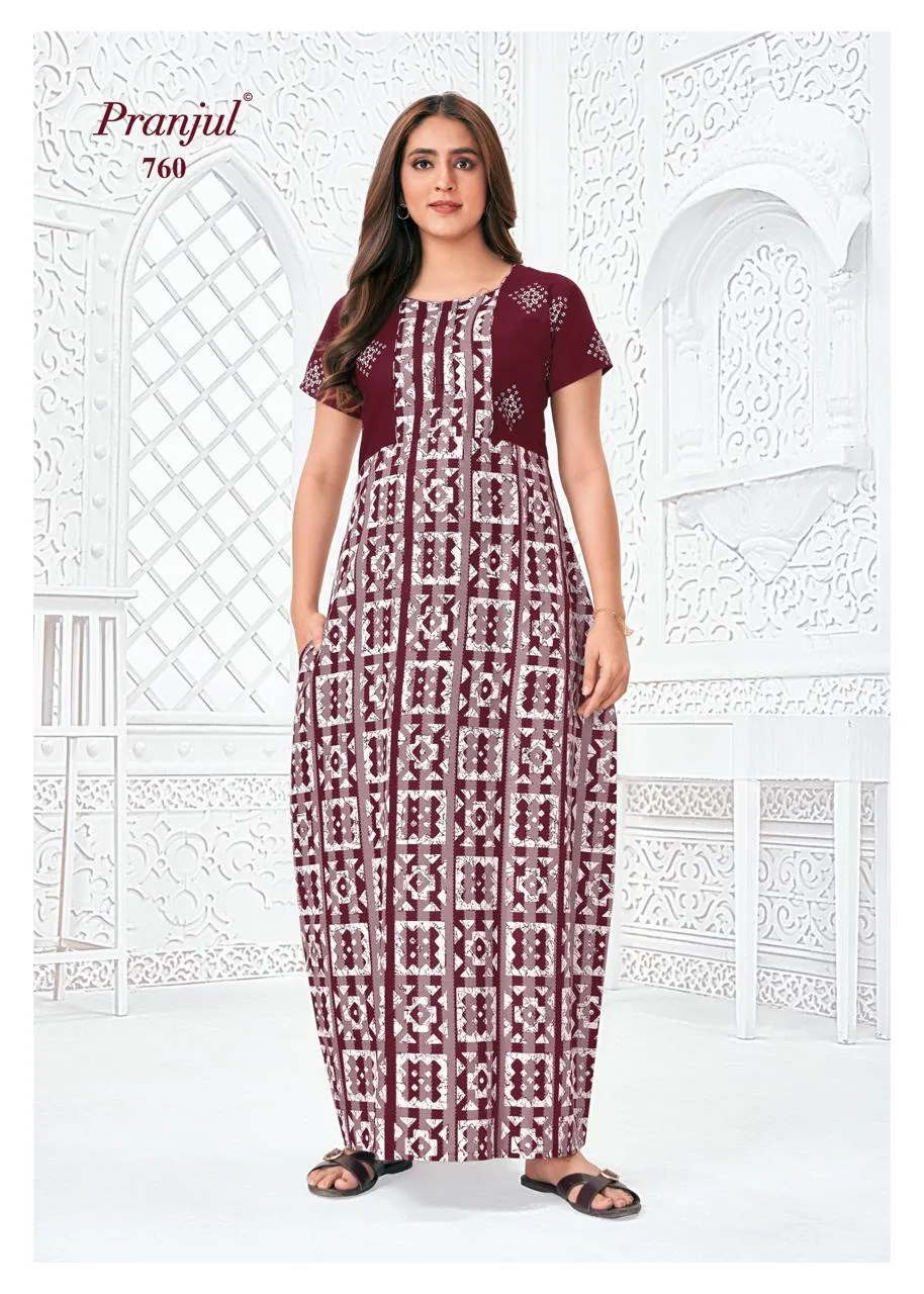 Big Size Cotton Printed Nighties Pranjul Pragati Vol 7