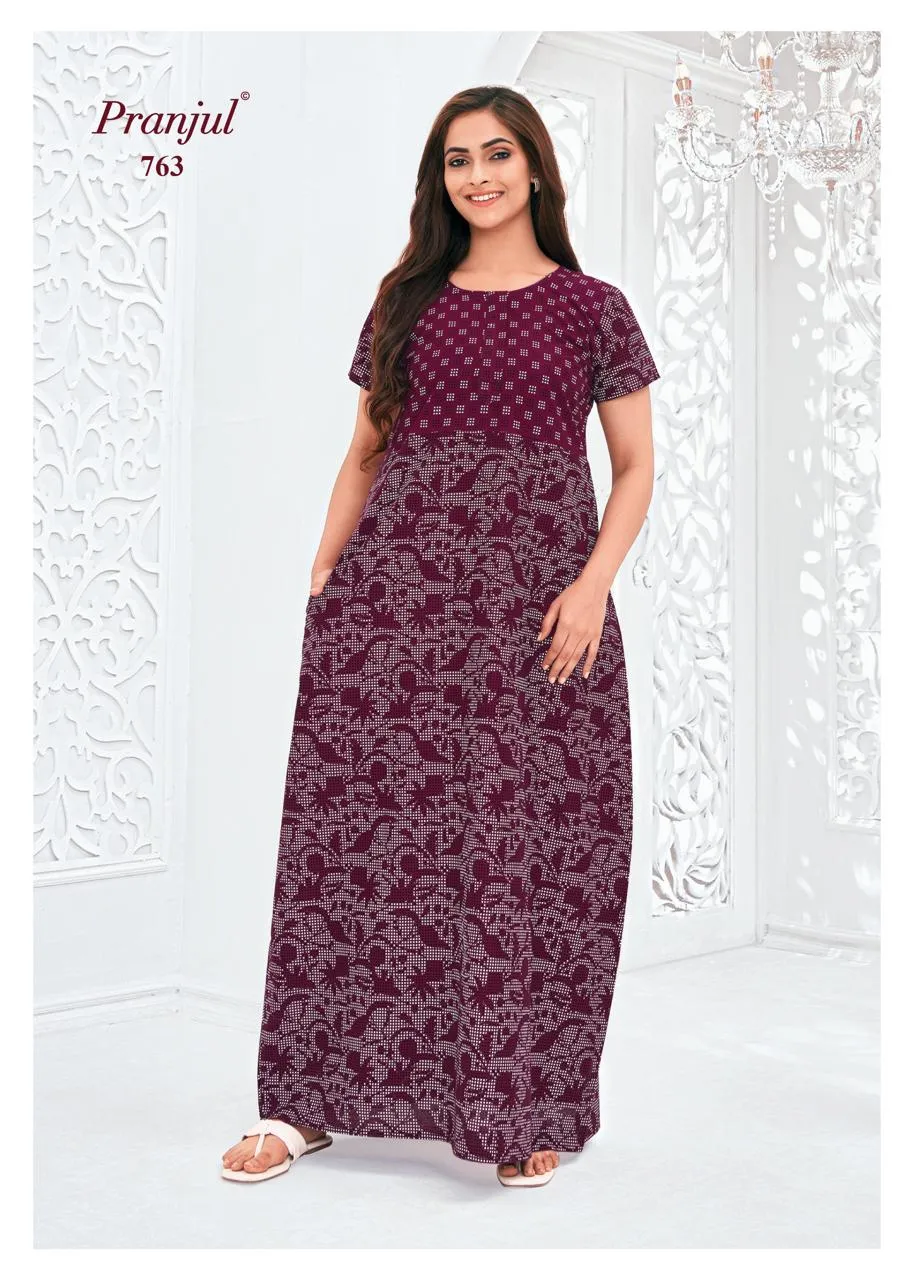 Big Size Cotton Printed Nighties Pranjul Pragati Vol 7