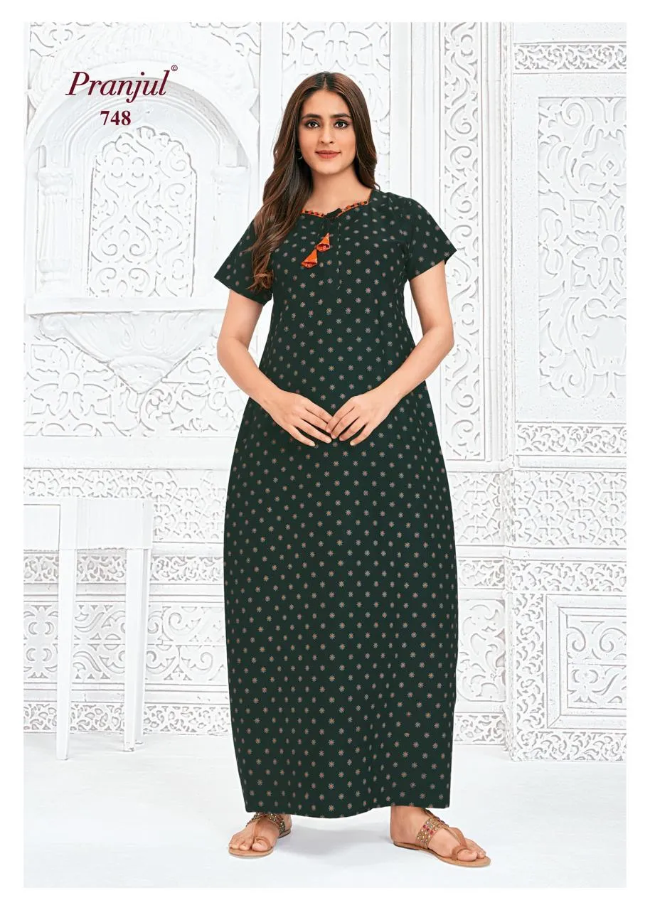 Big Size Cotton Printed Nighties Pranjul Pragati Vol 7
