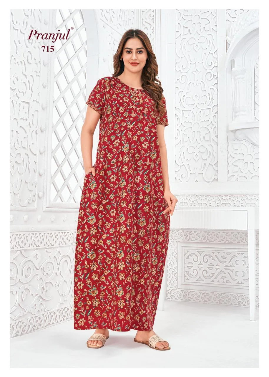 Big Size Cotton Printed Nighties Pranjul Pragati Vol 7