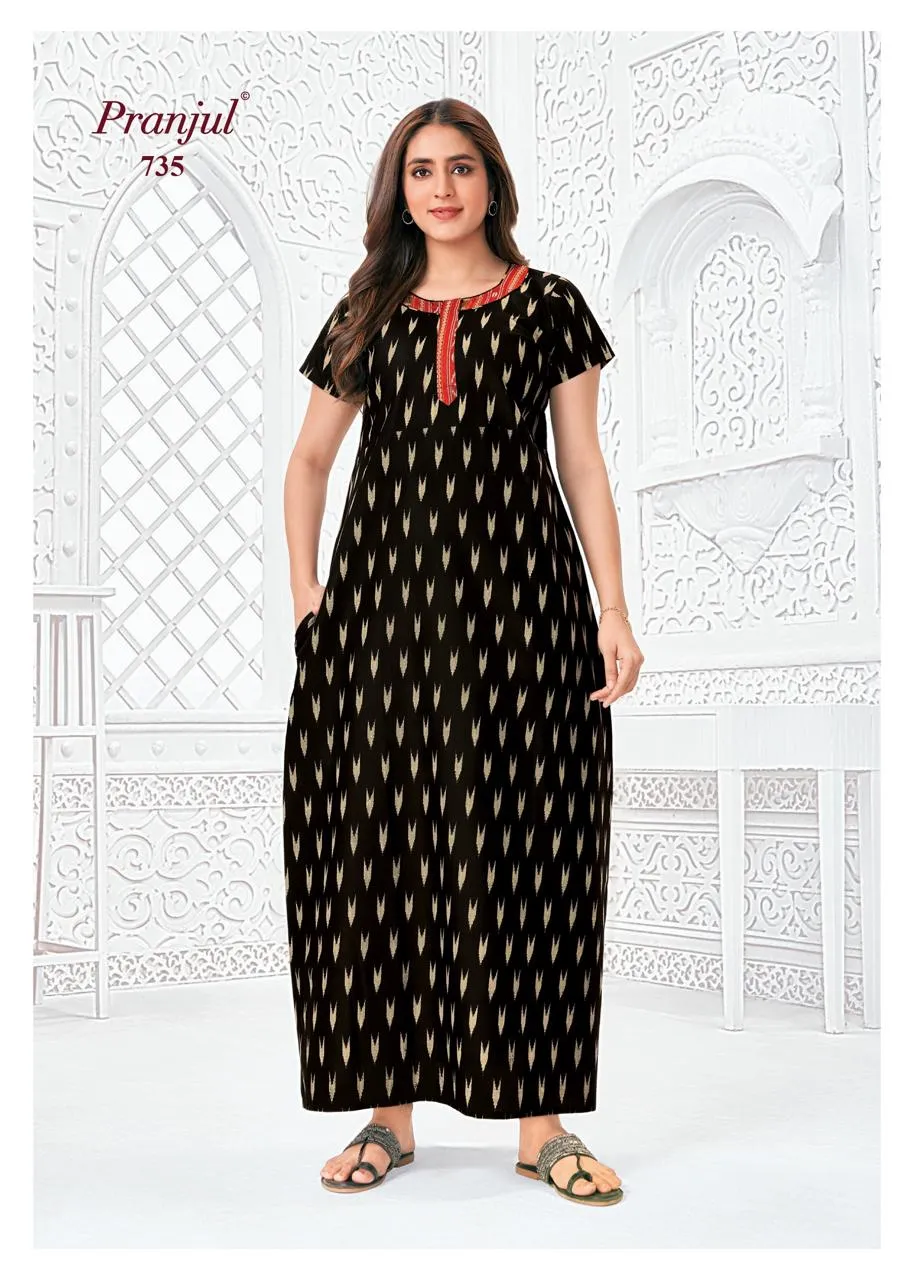 Big Size Cotton Printed Nighties Pranjul Pragati Vol 7
